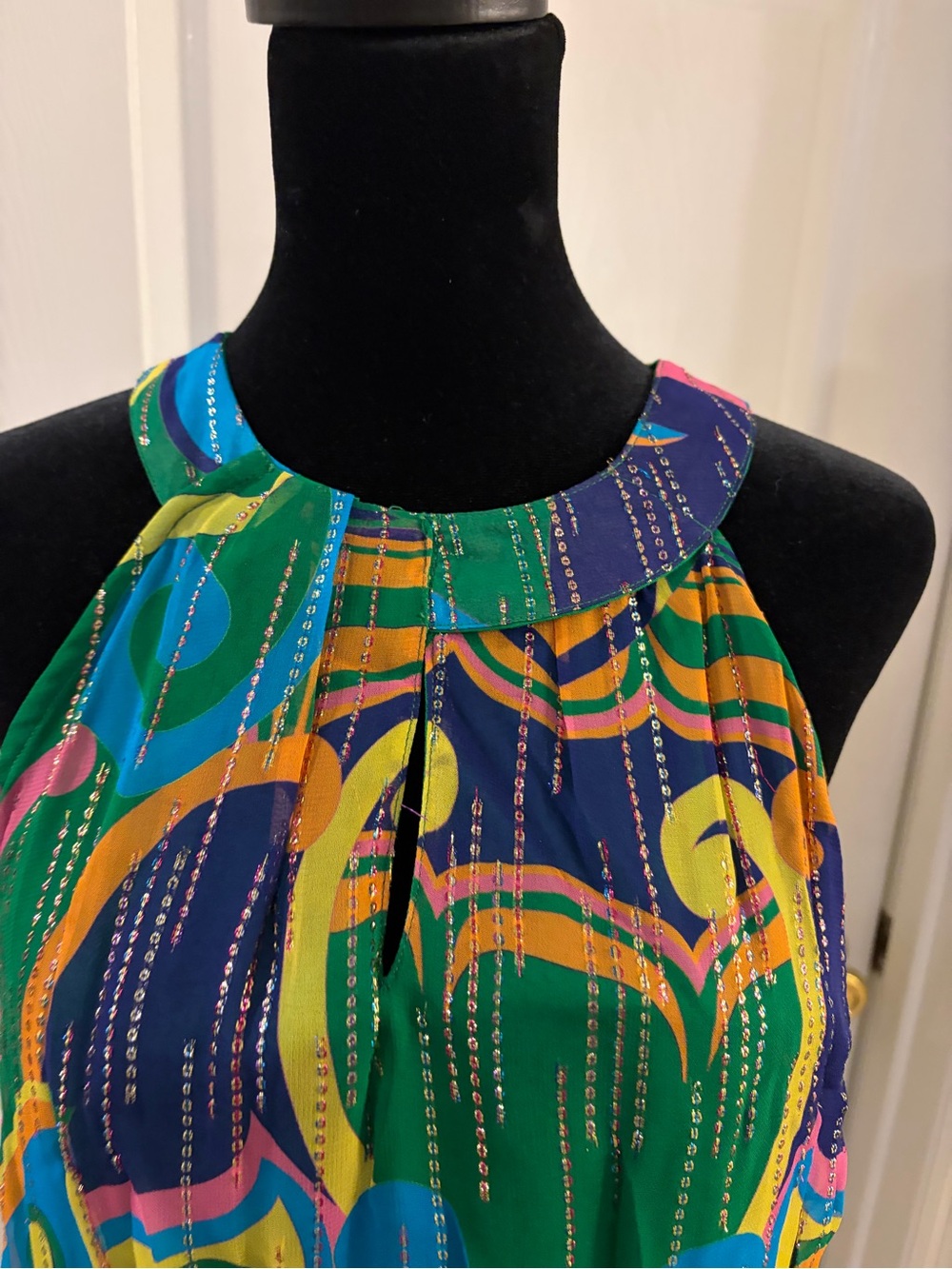 Ciebon halter style keyhole front vibrant lined party dress pockets large NWT - Picture 3 of 11